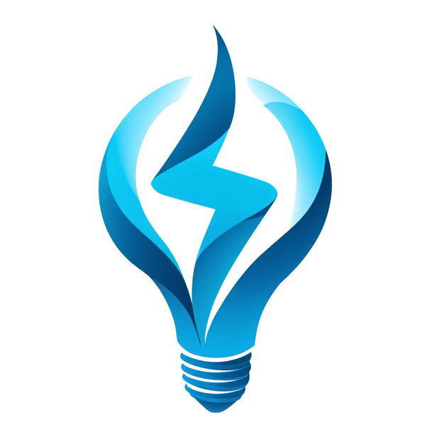 A lightbulb logo